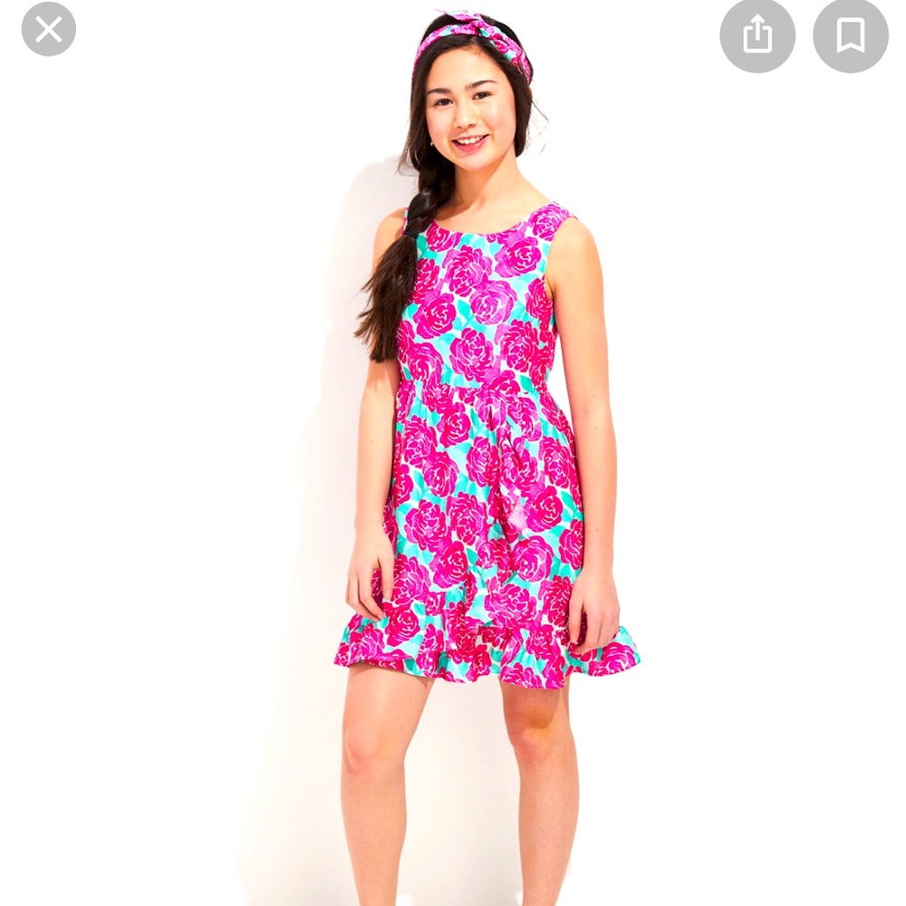 NWT Vineyard Vines Girls Printed Rose 🌹 Ruffle Kentucky Derby 🐎 dress